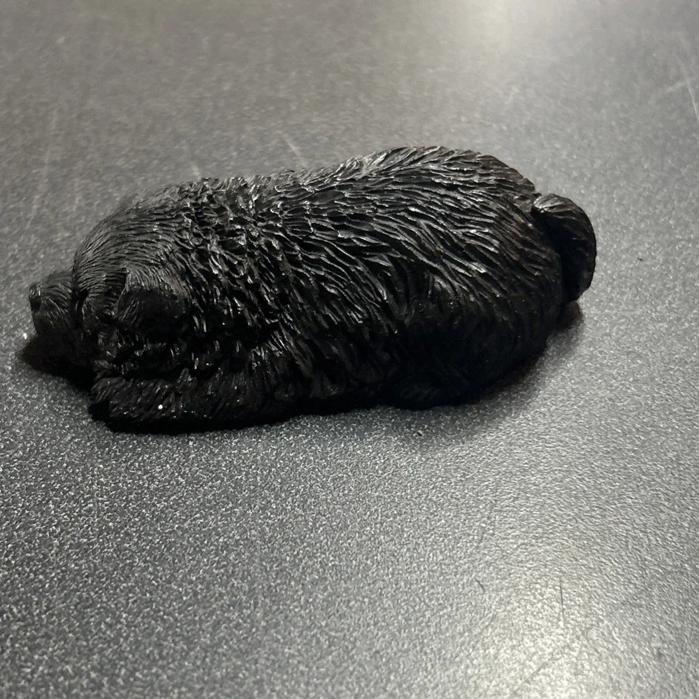 Vtg Sandicast Lil' Snoozers S48 Snuggles Black Fluff Dog Figurine